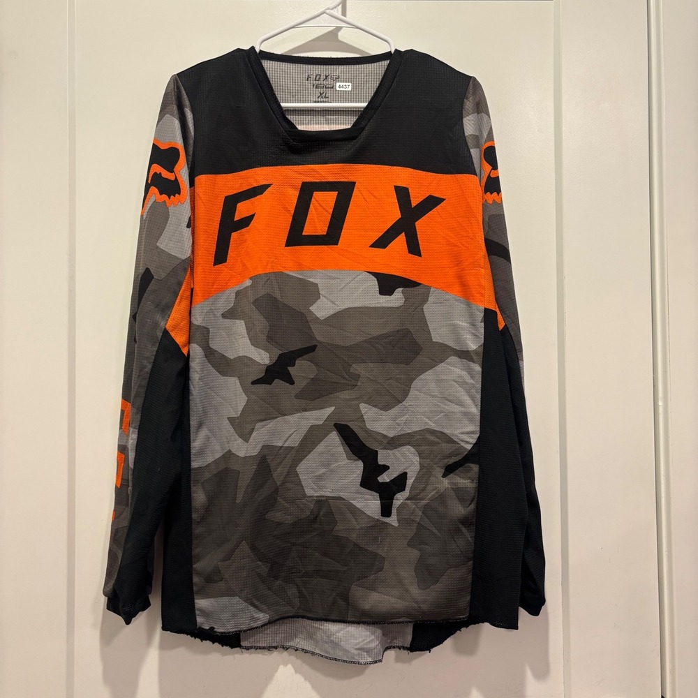 Fox Racing 180 Mens XL Motocross Jersey Grey Camo Long Sleeve ATV Dirt Bike